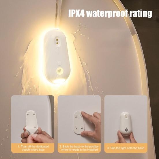 Toilet Light with Intelligent Sensing UV Sterilization Rechargeable USB-C Night Light Peel And Stick Soft Nightlight for Bathroom Toilet