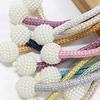 Umbra Studio 1 Pair Faux Pearl Curtain Tiebacks, Elegant Beaded Holdbacks, Woven Rope Decorative Drapery Holders for Living Room Bedroom Kitchen