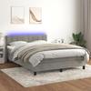 VidaXL Slat Bed Base with Mattress and LED, Upholstered Bed, Double Bed, Adult Bed for Interior Bedroom, 3134405
