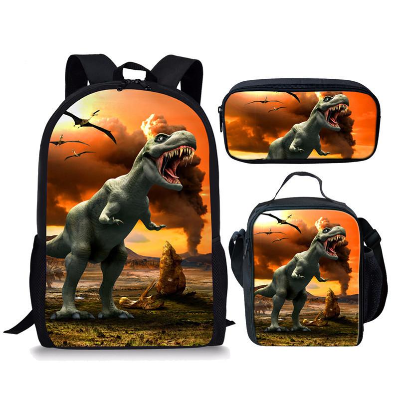 Jurassic World Dinosaurus Rugzak Set 3 Delen Student Schooltas Lunchtas Etui