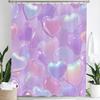 Colorful Love Shower Curtain, Modern Romantic Pink Heart-Shaped Pattern Bathroom Decor Curtain,Polyester Shower Curtain