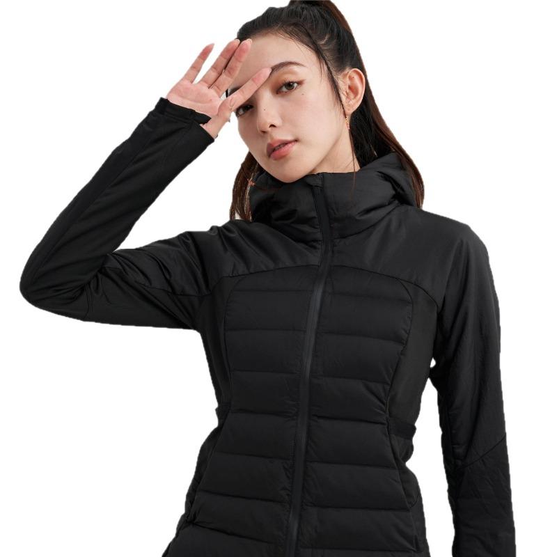 New Winter 90 White Duck Down Slim Yoga Top Running Light Turtleneck Hooded Cotton Jacket Sports and Leisure Down Jacket