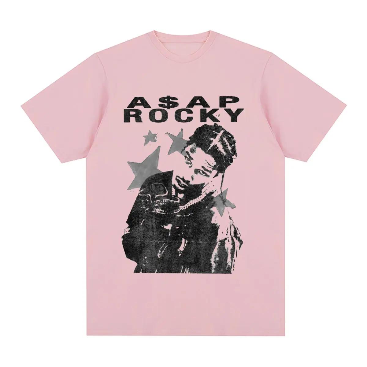 

Літо 2025 ASAP Rocky Репер Принт Хіп-хоп стиль Чиста бавовна Коротка футболка Високоякісний топ XL