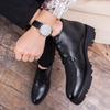 Herren Business Stiefeletten Schwarz PU Dicke Sohle Abriebfest Riemen Kurze Stiefel Business Büro Kleiderstiefel Größe 38-44 Herrenstiefel