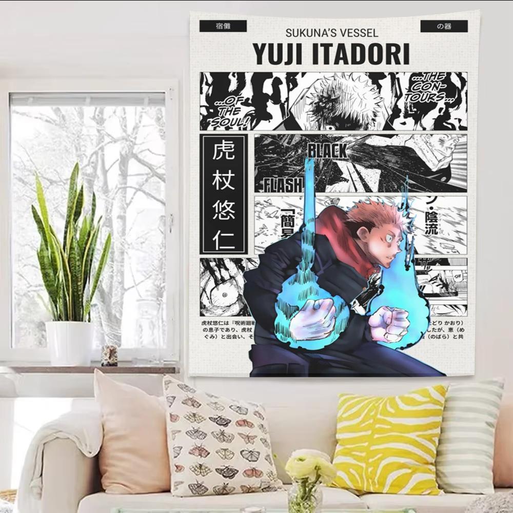 G-Gojo S-Sukuna Yuji Anime Vertical Tapestry Wall Tapestry Wall Art Aesthetic Room Decor Room Decoration Accessories