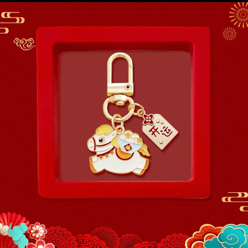 Festival Key Holder 2026 Year Of The Horse Keychain Pendant Cartoon Pony Backpacks Charm For New Year Gifts