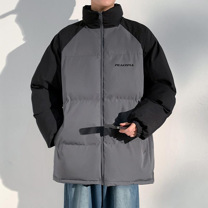 Ståkrage Bomullsvadderade Kläder Herr Vinter Ungdom Förtjockad Amerikansk Bomullsvadderad Jacka High-end Känsla Ruffian Stiligt Dun Bomullsvadderad