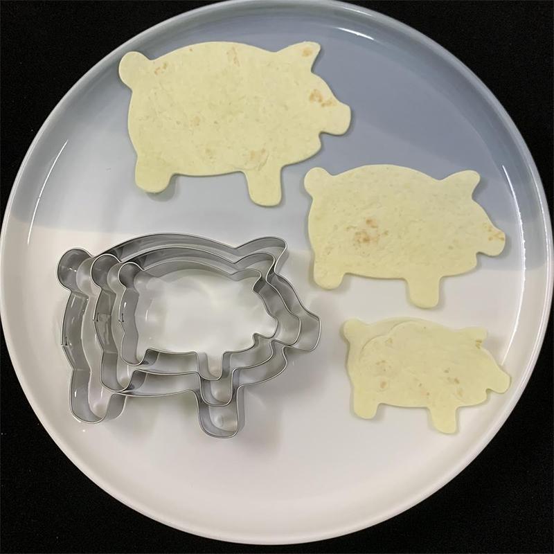 LMETJMA Stainless Steel Pig Cookie Cutter Cartoon Pig Shaped Cookie Biscuits Cutters DIY Piggy Fondant Cutters Molds JT381