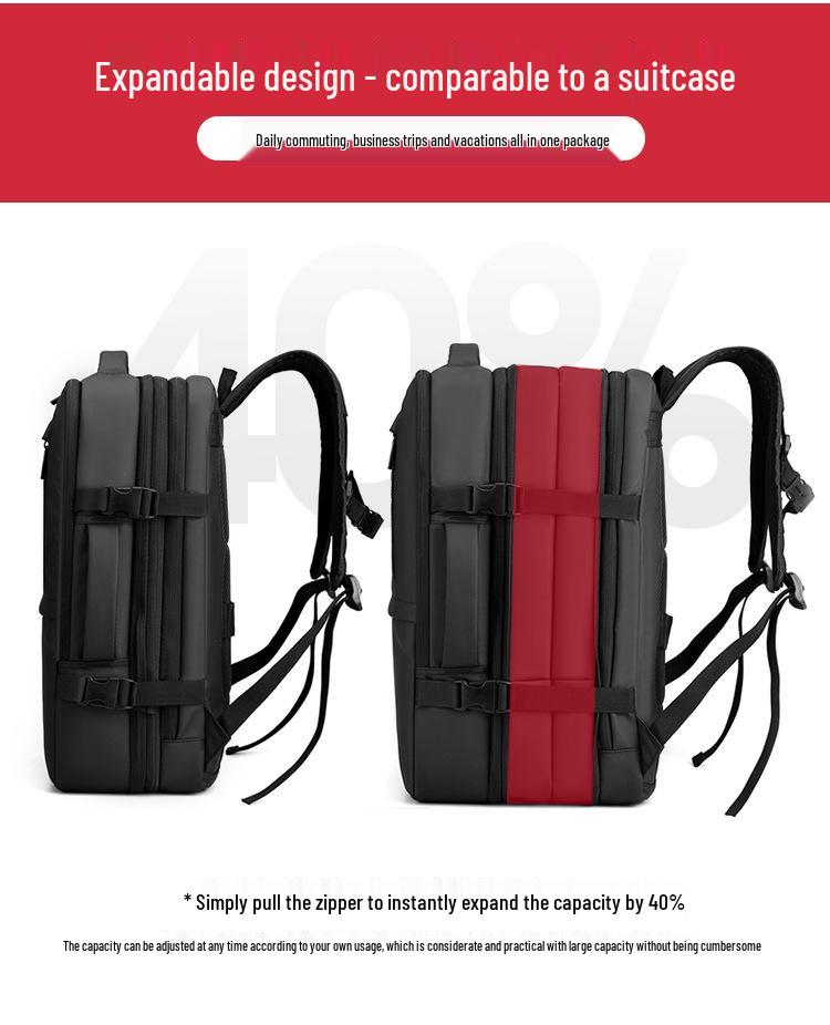 Men's Expandable Waterproof Double Shoulder Travel Backpack - Large Capacity & Multifunctional