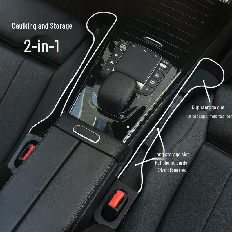 Universal Car Seat Gap Organizer - Leakproof, Multifunctional Storage for Driver & Passenger.