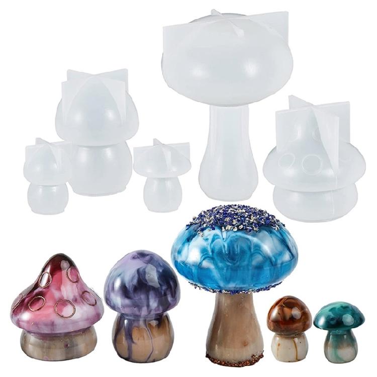 Mushroom Silicone Mold for Epoxy Resin Casting Home Decors Scented Candle DIY Soap Making Mould 3D Mushroom Resin Molds