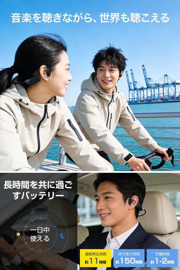 Bone Conduction Earphones, Bluetooth 5.4 Earbuds, Open-Ear Headphones [Advanced Performance Model, Open-Ear Type], Ideal for Sports, Hearing