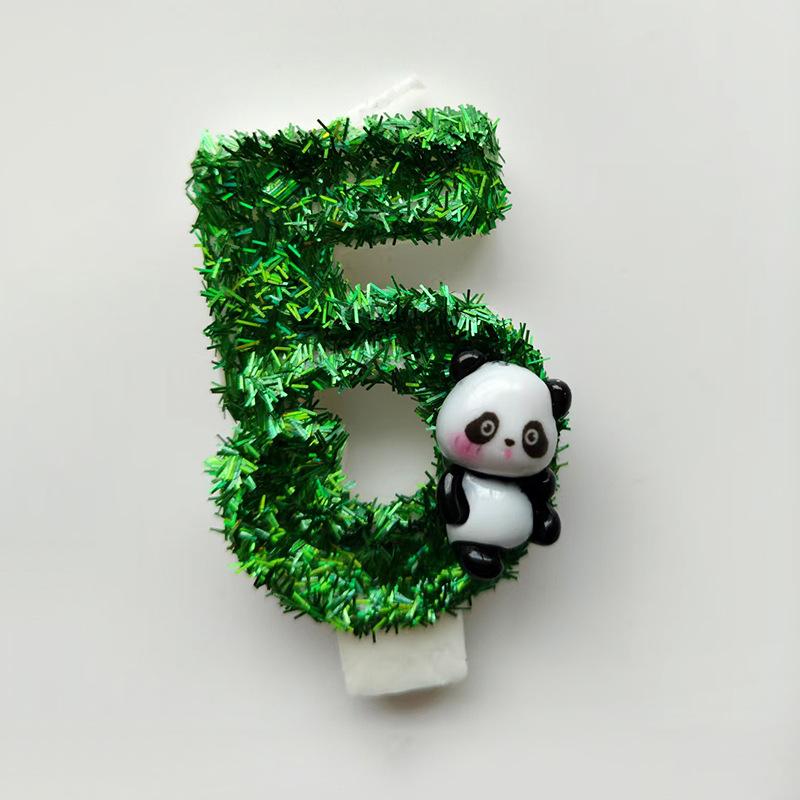 Panda Digital Candle Cute Panda Birthday Cake Party Candle Independent Packaging Simple Transparent