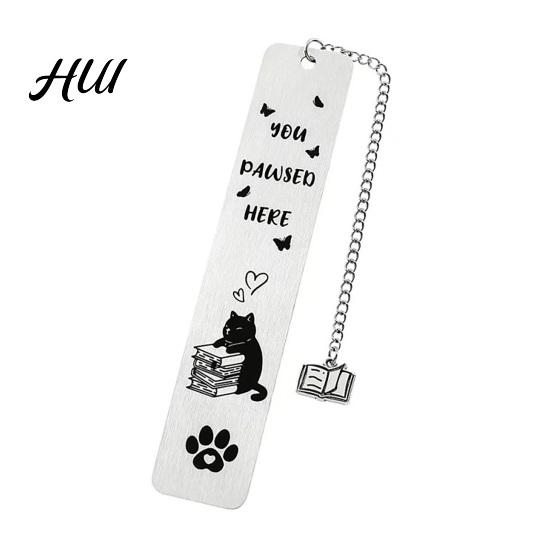 Funny Quote Bookmark Cute Cat Bookmark, Metal Page Marker with Creative Durable Quotes, Stainless Steel for Readers, Lover Gift Cartoon