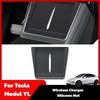 For Tesla Model YL Wireless Charger Silicone Mat Anti-Slip Phone Dustproof Pad Center Console Protector Car Interior Accessories
