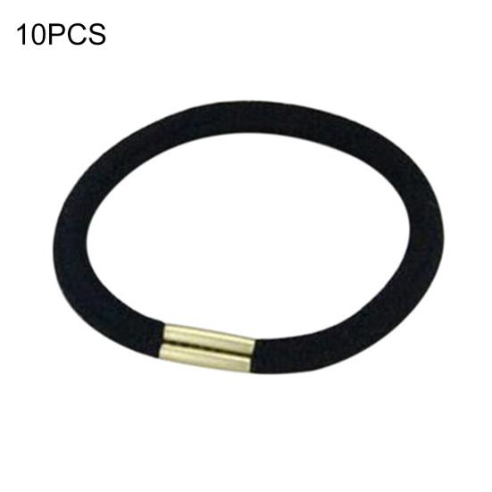 10ks Dívčí černé elastické spony do vlasů Pásek provaz Držák na culík Náramky Scrunchie