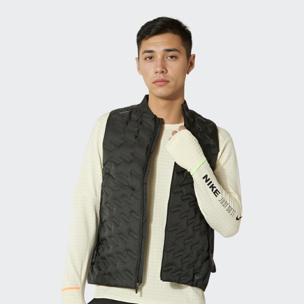Nike Chaleco Plumas Ligero Impermeable para Correr Therma-Fit Adv Repel Hombre Chalecos Negro DD5696-010