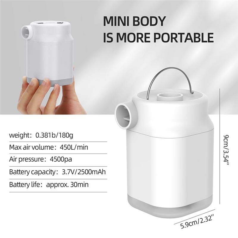 NEW-Portable Compressors MINI Wireless Tyre Inflator Air Compressor For Car Bike Ball With Power Bank LED Light
