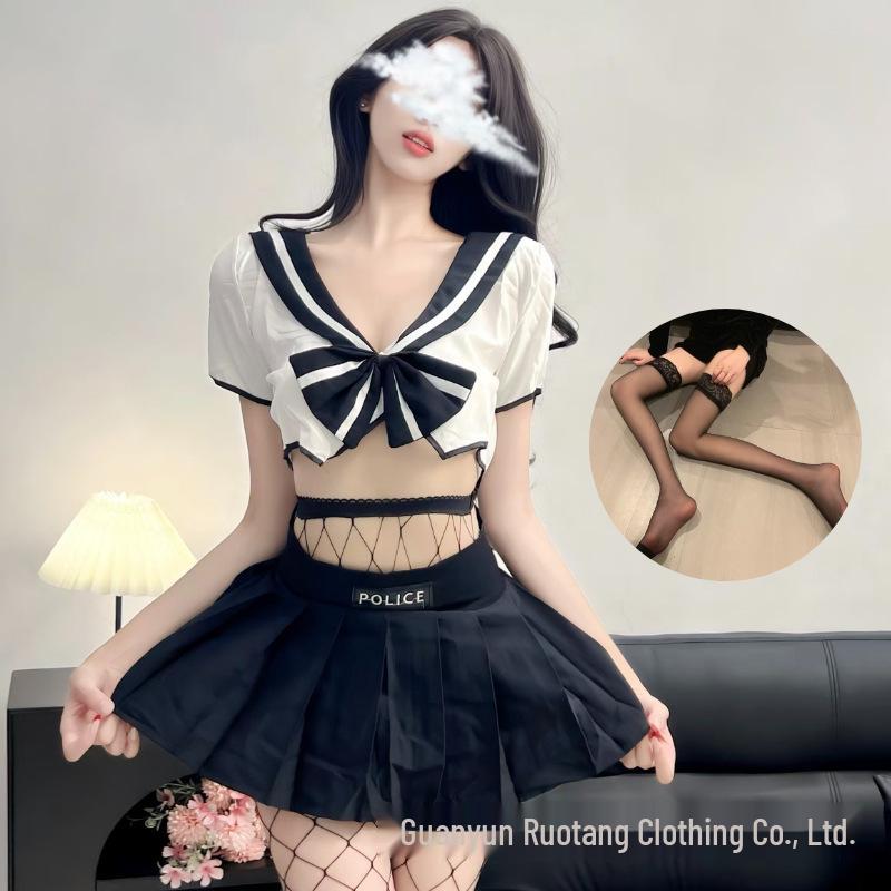 Temptation Schoolgirl Cosplay Lingerie Set: JK Uniform, Short Skirt, Swimsuit, Sweet & Playful