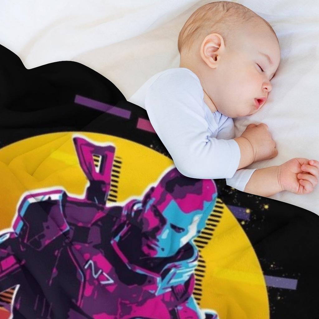 Commander Shepard - Mass Effect *80s Retro* Throw Blanket Summer Softest blankets and throws Hairy Blankets