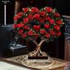 Lebensbaum Rose & Liebe Statue, Pflanzen Acryl Figur, Vier Jahreszeiten Dekoration, Neuheit Heimdeko, Perfekt Langlebig für Schlafzimmer