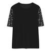 Women's Fashion Casual Round Neck Short Sleeve Patchwork Sequined Top