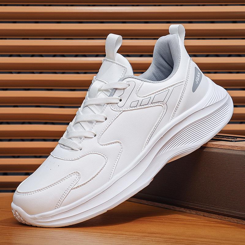 Large size men's shoes new leather surface light wear-resistant sports shoes extra large size breathable soft sole running shoes