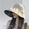 1Pc Summer Empty Top Wide Brim Sun Hat For Women Anti Uv Sunscreen Ponytail Bucket Hat Female Sun Protection Outdoor Beach Caps