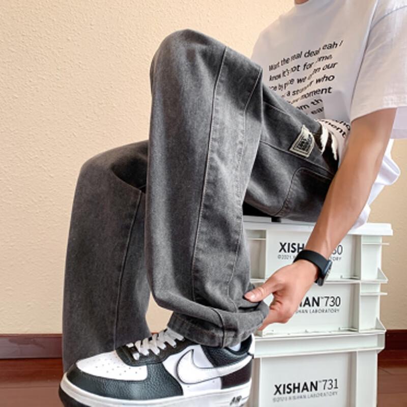 Jeanswest Men's Retro Wide-Leg Loose Fit Jeans