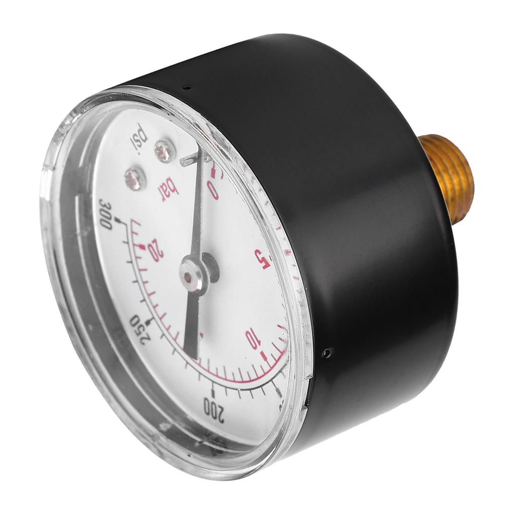 Pressure Gauge 50mm Dial 14 BSPT Back Connection for Air Water Oil Gas (0300PSI 020Bar)