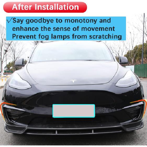 For Tesla Model Y Front Fog Light Cover Fog Light Trim Eyebrow Cover Trim Frame