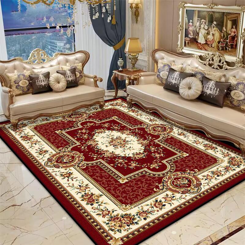 Perzisch Rood Woonkamerkleed Antislip Grote Maat Bloemenpatroon Slaapkamer Decoratie Tapijt Zacht Entree Deurmat Machinewasbaar