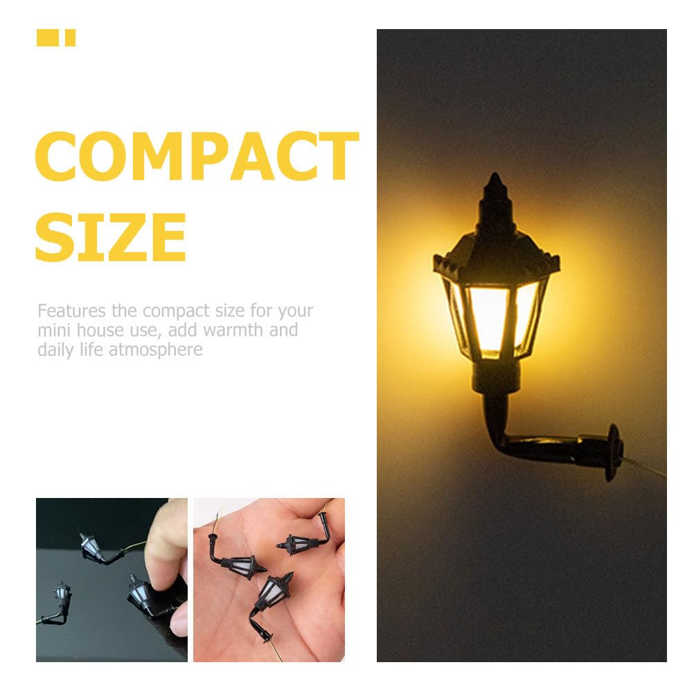 INOOMP Miniature Wall Lights, Wall Lamp Models, Set of 10, LED Lights, Warm White, Dollhouse Scenery, Decoration, Compact Size, DIY Materials