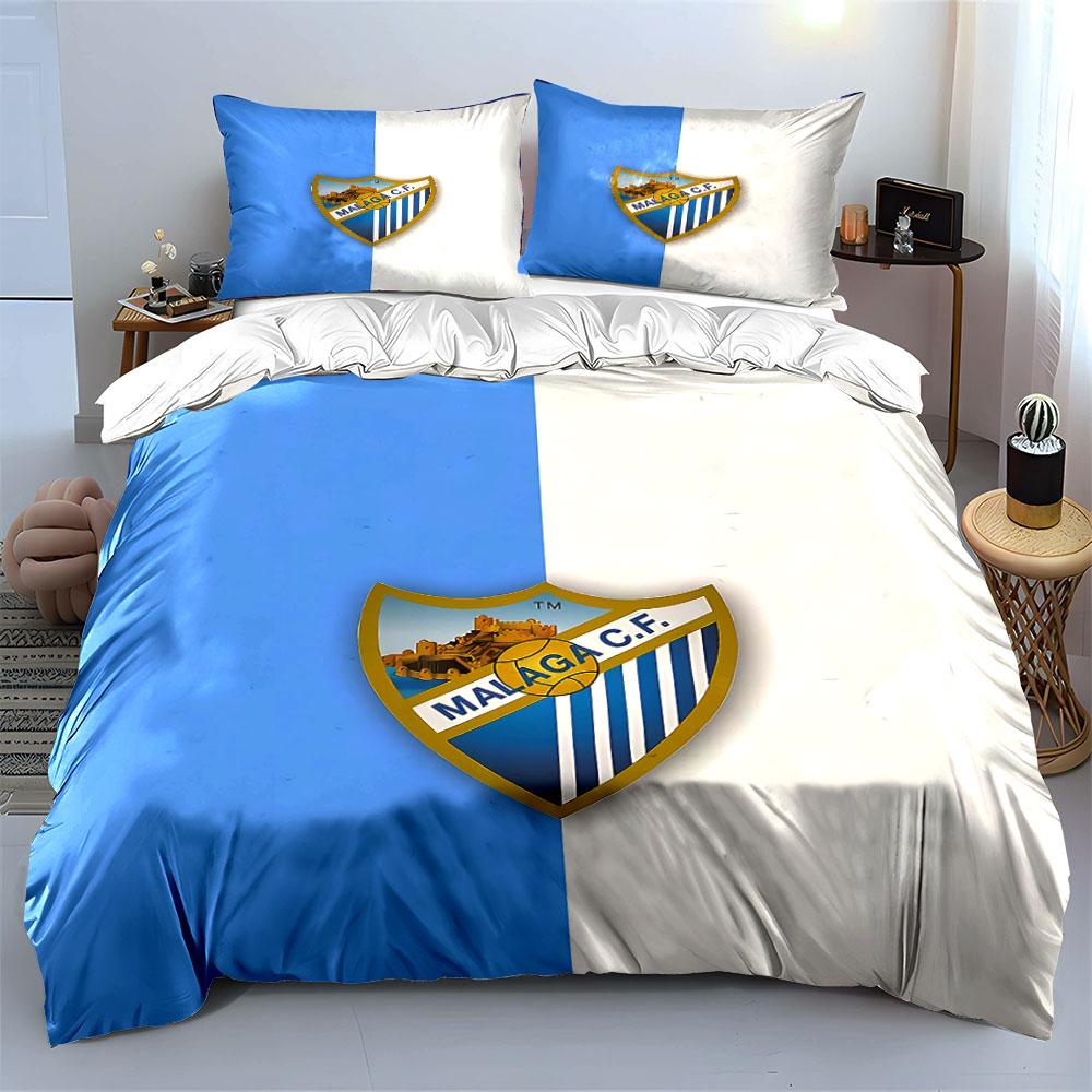 Malaga C.F. Set Biancheria da Letto con Logo Copripiumino Copripiumino Federe  (1 * Copripiumino 2 * Federe, senza piumino)
