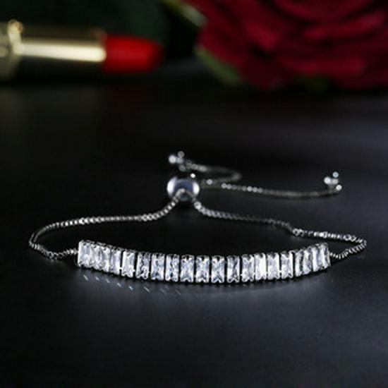 Women's Gold-Plated Zircon Tennis Bracelet - Full Diamond Design, Model S5650