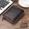 Mens RFID Blocking Leather Card Holder Wallet With Passport Compartment Full-Grain Cowhide Multi-Slot Organizer Daily Use