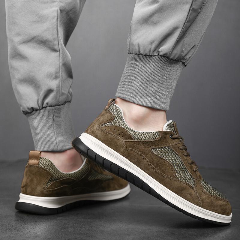 All-match Men Casual Shoes Lace-Up Men's Handmade Flats Luxury Brand Men Vulcanize Footwear Breathable Mesh Fabric Sports Shoes