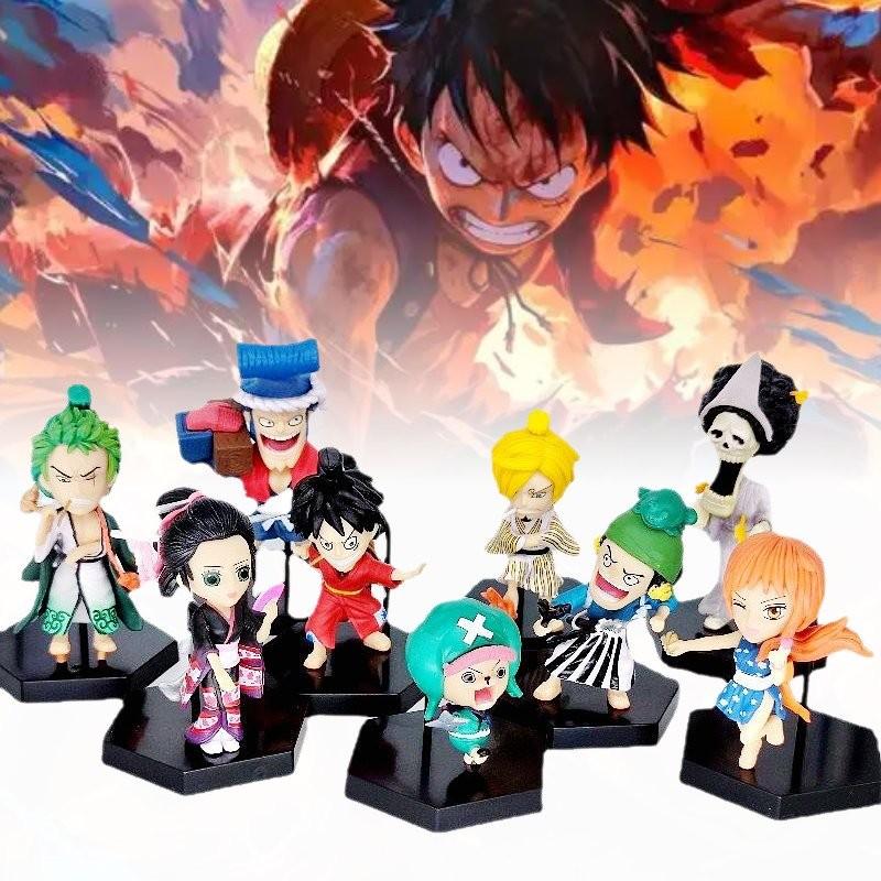 9pcs One Piece Role Pvc Toy Model Desktop Decoration Children Gift Christmas