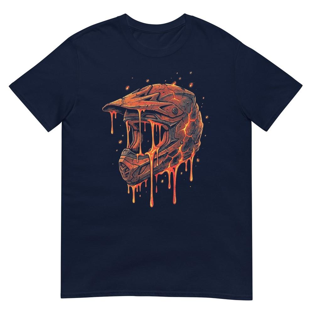 Motocross Helmet Drip Melt Graphic Dirt Bike Racing TShirt S