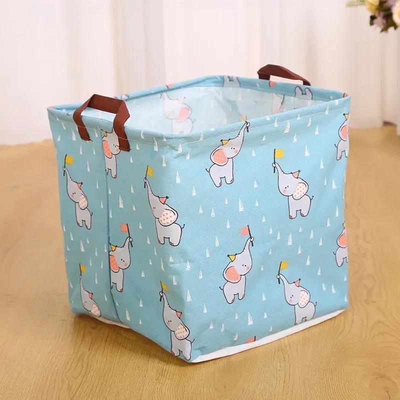 

32x32x32cm Oxford Cute Printing Foldable Storage Baskets Bins Clothes Desktop Mini Boxes Organizers Makeup Book Baby Toy