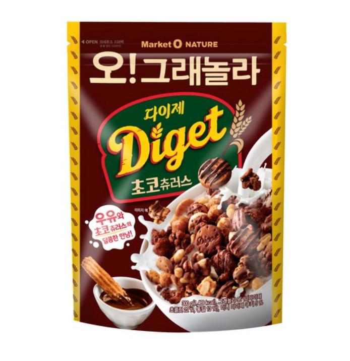 Korean Choco Churros Granola Cereal with Diget Crumbs (300g)