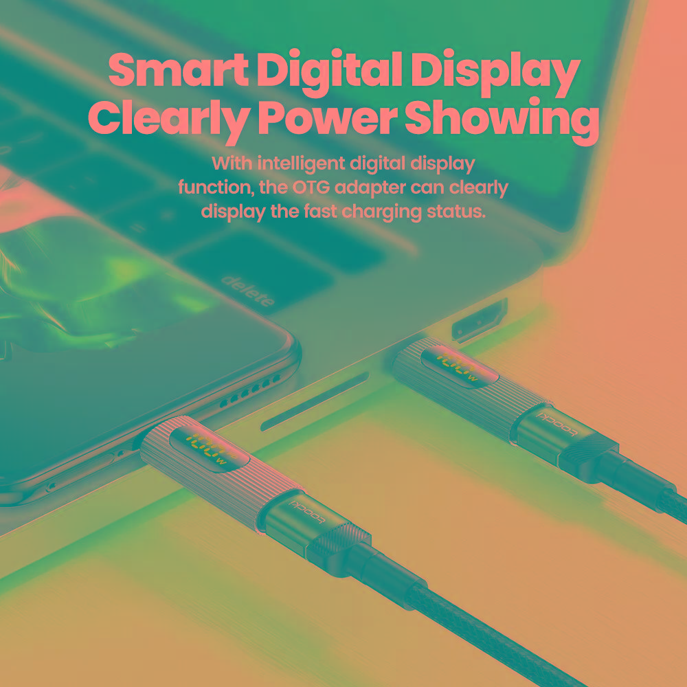 Type-C 100W Digital Display Super Fast Charge Multi-color Adapters