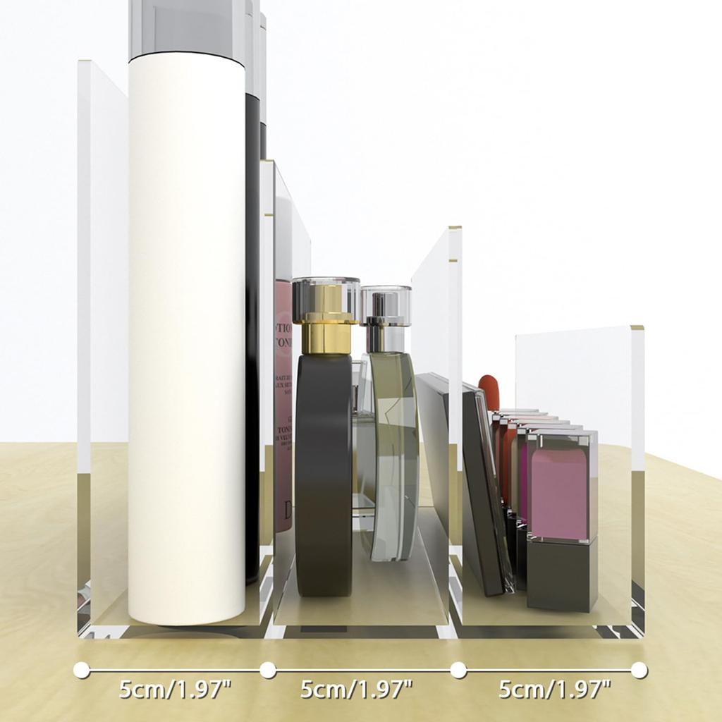 Andacar Desk Shelf, Storage Rack, 3 Compartments, File Box, Desk Rack, Office Storage Rack, No Installation Required, Clear Plastic, Bookshelf,