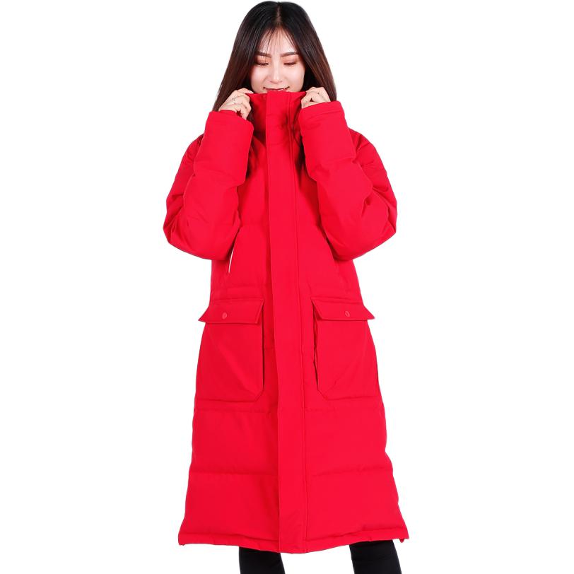 Li Ning Einfarbig Warm Schnell Rückfedernd Dick Winddicht Kapuzen-Daunenjacke Unisex Oberbekleidung Rot AYMP145-1