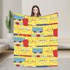 SpongeBobs Dark Mini Avatar Repeat Blanket Quality Warm Soft  Throw Blanket Autumn Girls Boys Living Room Novelty Bedspread