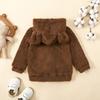 Baby Kids Fleece Hooded Coat Winter Warm Zipper Jacket Cute Bear Style