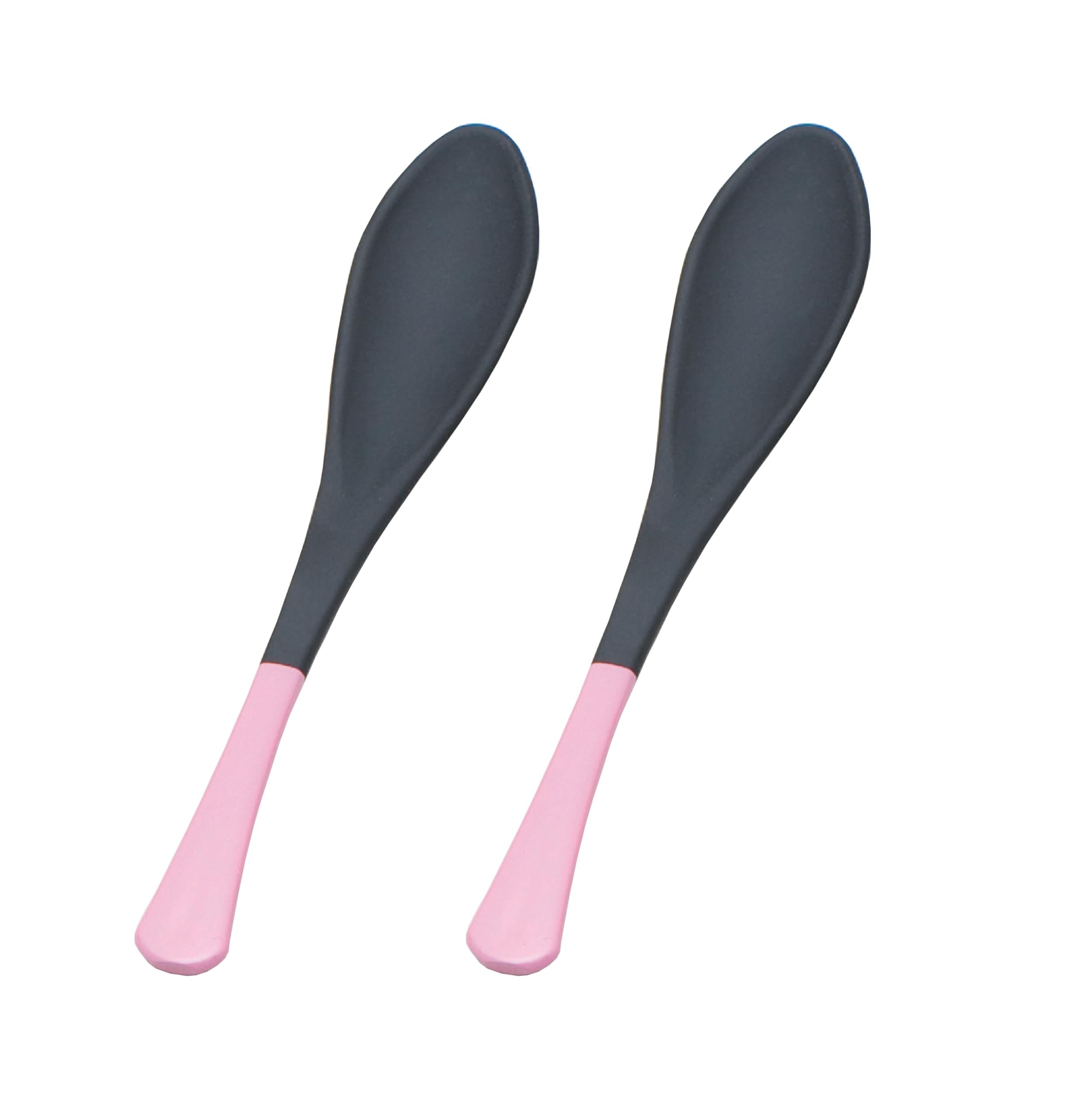 Wakaizumi Japanese Restaurant Porridge Spoon Set of Lacquerware, Lacquerware, (Small), Black/Pink, 2, H-60-32 чёрный
