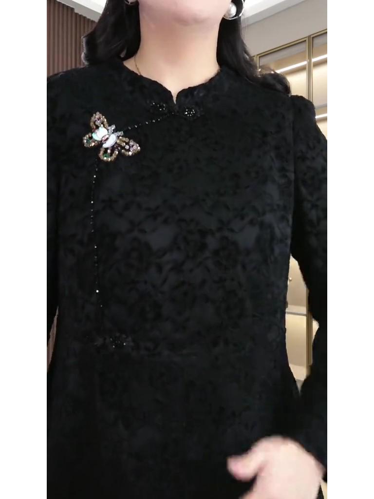 Blusa de Encaje con Mariposas de Talla Grande para Mujer Primavera/Verano 2025