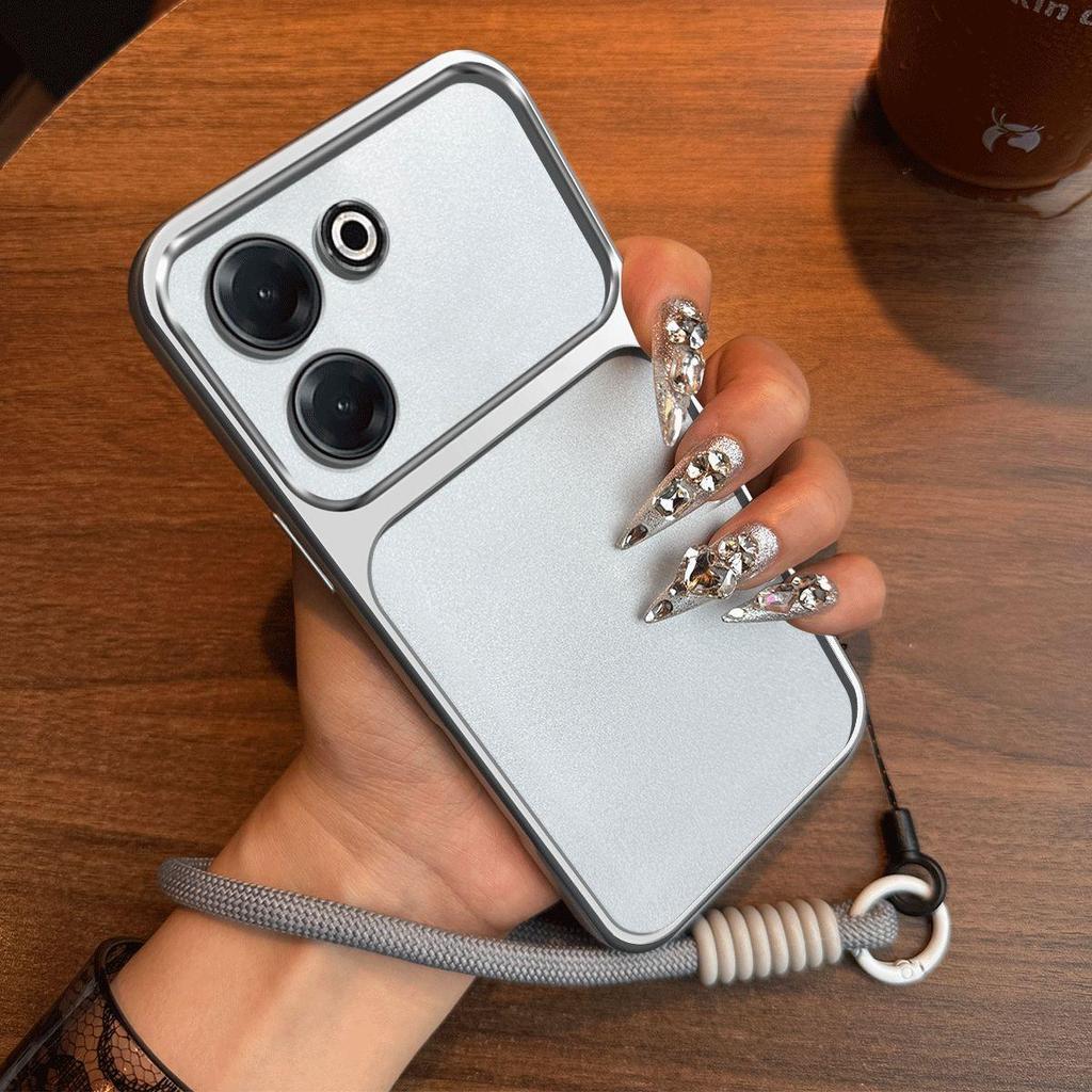 Luxury Big Window Phone Case with Lanyard for TECNO CAMON 20 4G Premium Textured Casing
