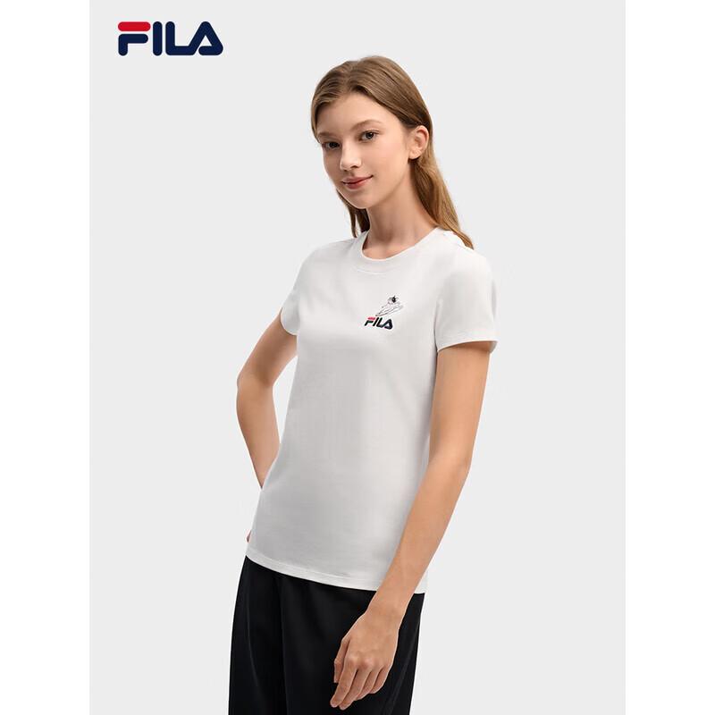 Женская футболка FILA с круглым вырезом и вышивкой котенка